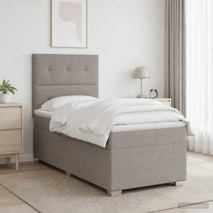 Letto box spring con materasso Tortora 100 x 200 cm Tessuto