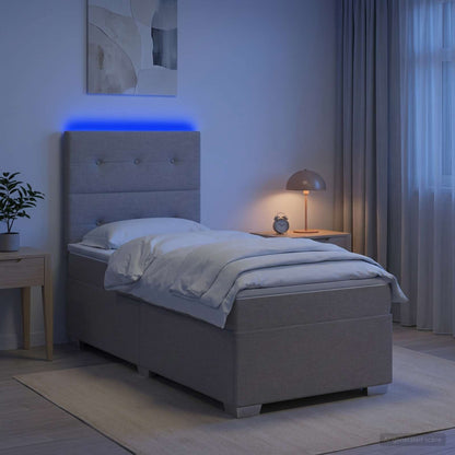 Letto box spring con materasso Tortora 100 x 200 cm Tessuto