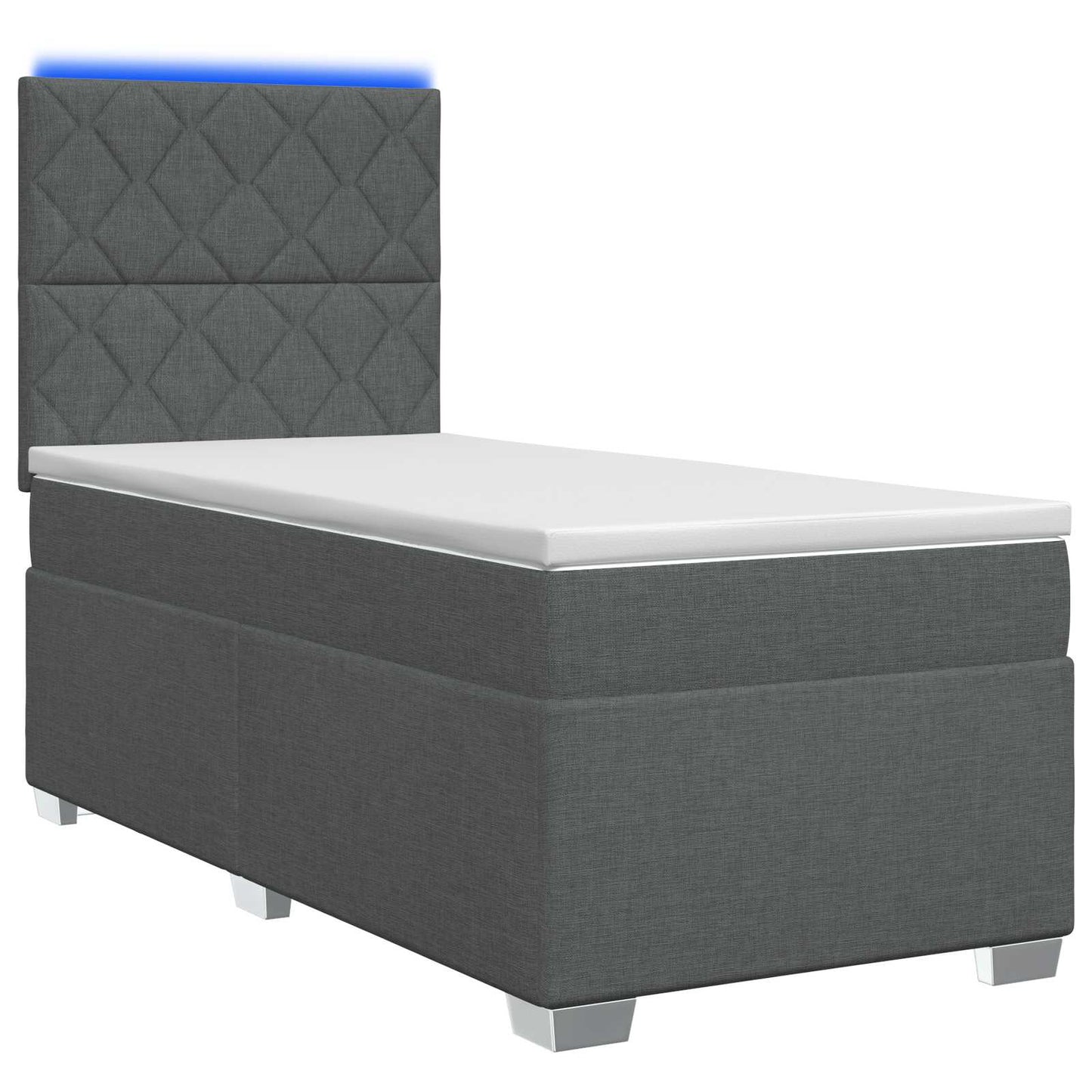 Letto box spring con materasso Grigio Scuro 80 x 200 cm Tessuto | homemem39