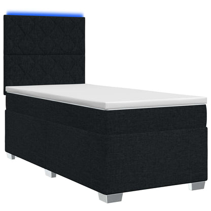 Letto box spring con materasso Nero 90 x 190 cm Tessuto | homemem39