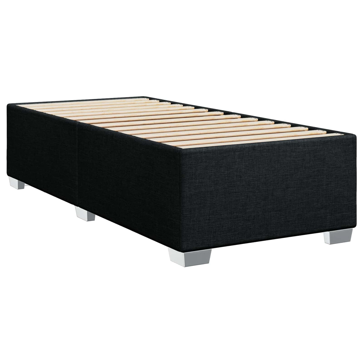 Letto box spring con materasso Nero 90 x 190 cm Tessuto | homemem39