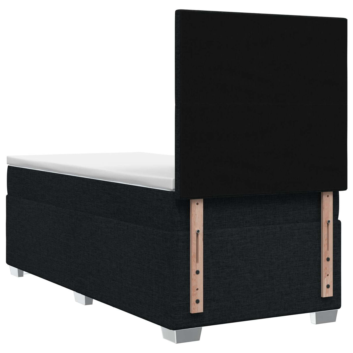 Letto box spring con materasso Nero 90 x 190 cm Tessuto | homemem39