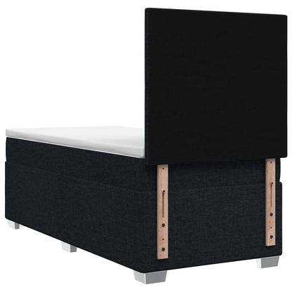 Letto box spring con materasso Nero 90 x 190 cm Tessuto | homemem39