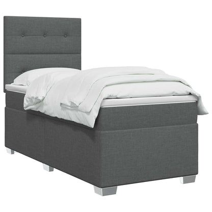 Letto box spring con materasso Grigio Scuro 90 x 200 cm Tessuto | homemem39