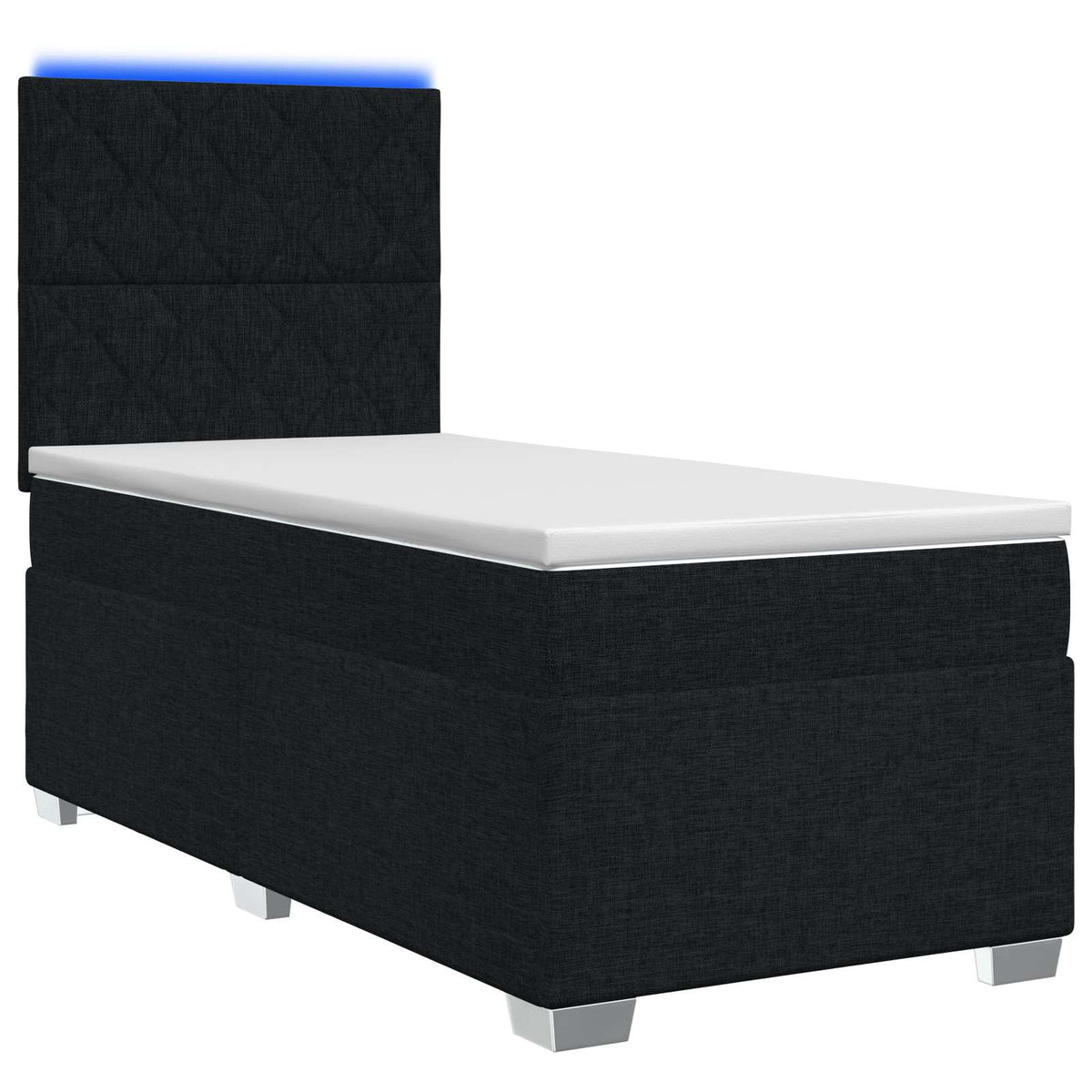 Letto box spring con materasso Nero 90 x 200 cm Tessuto | homemem39