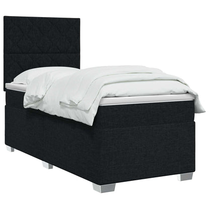 Letto box spring con materasso Nero 90 x 200 cm Tessuto | homemem39