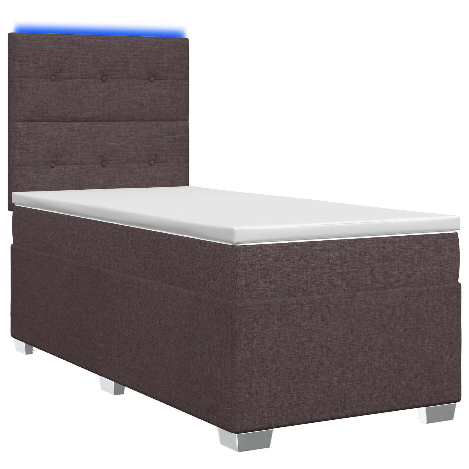 Letto box spring con materasso Marrone Scuro 100 x 200 cm | homemem39