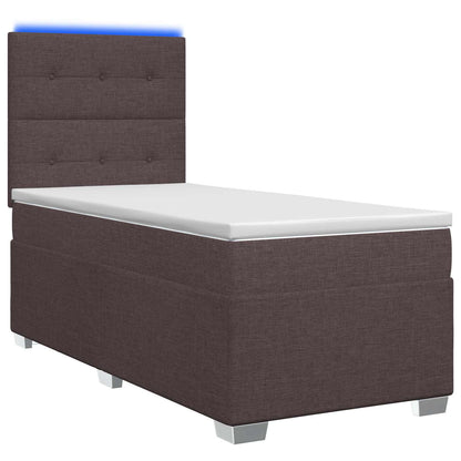 Letto box spring con materasso Marrone Scuro 100 x 200 cm | homemem39