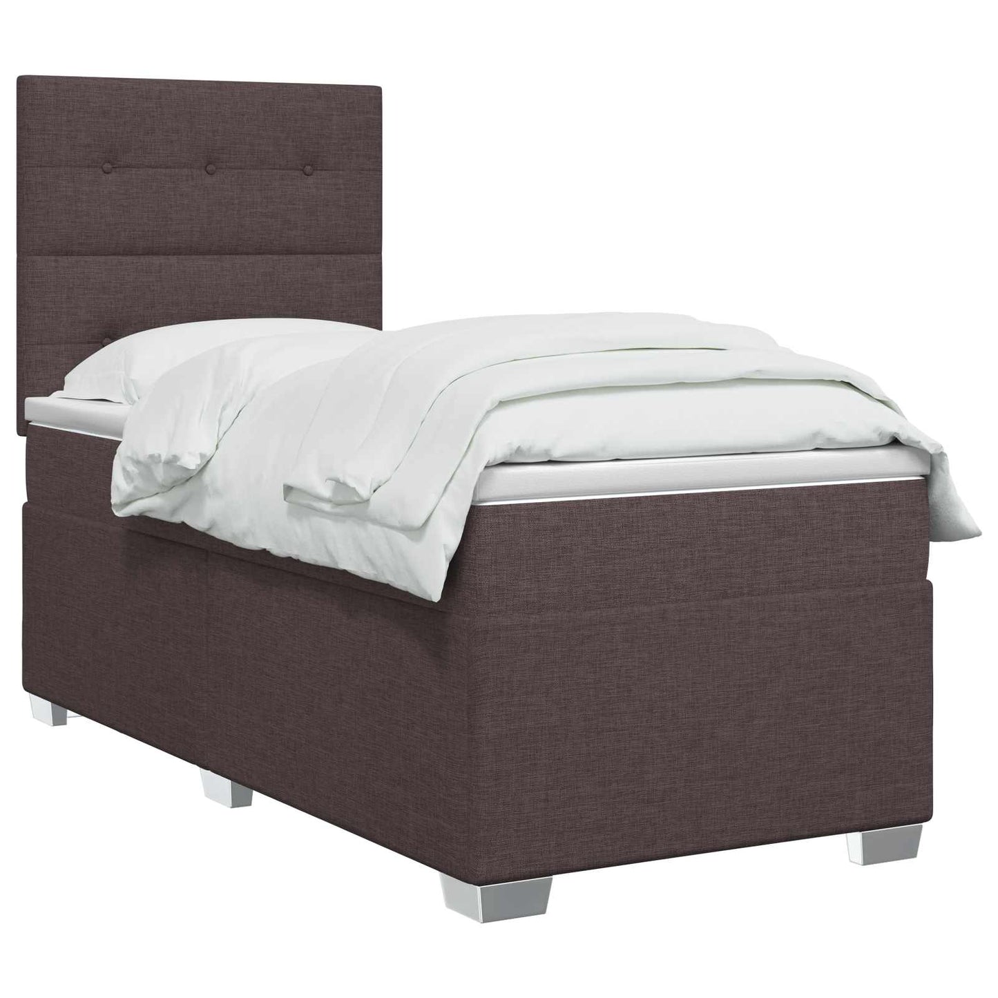 Letto box spring con materasso Marrone Scuro 100 x 200 cm | homemem39