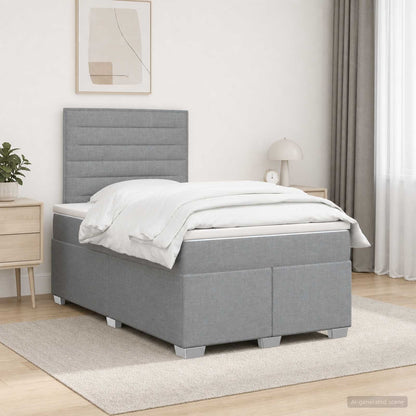 Letto box spring con materasso Grigio Chiaro 120 x 190 cm