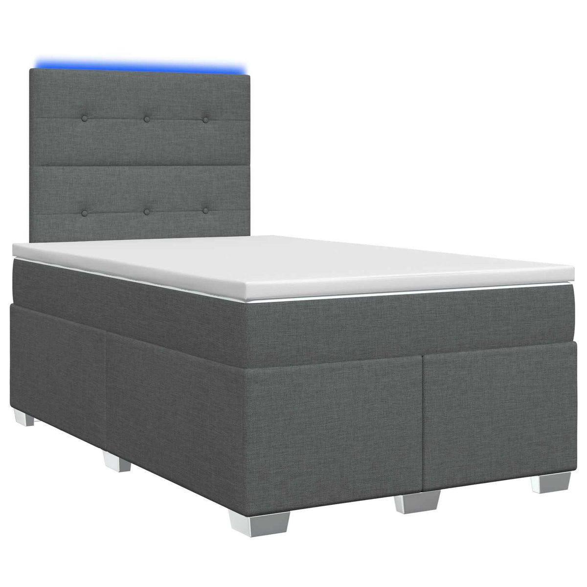 Letto box spring con materasso Grigio Scuro 120 x 190 cm | homemem39