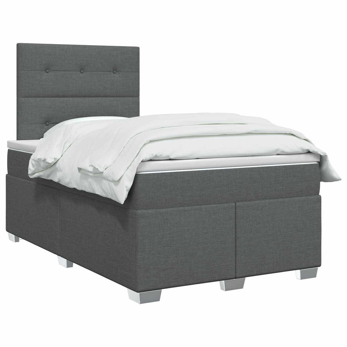 Letto box spring con materasso Grigio Scuro 120 x 190 cm | homemem39