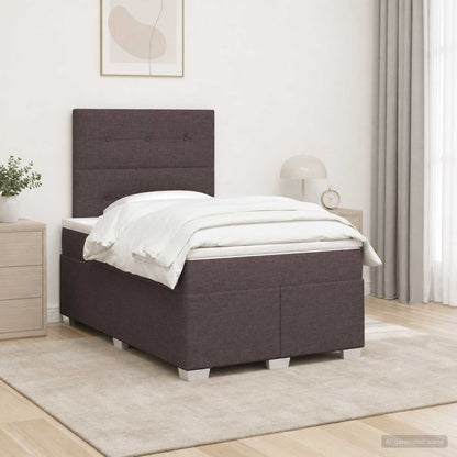 Letto box spring con materasso Marrone Scuro 120 x 200 cm