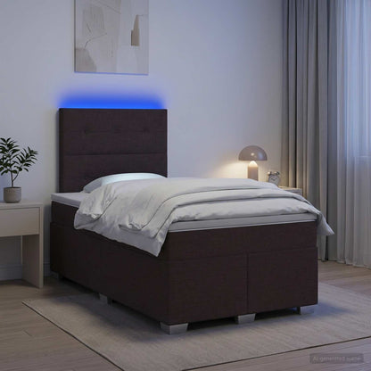Letto box spring con materasso Marrone Scuro 120 x 200 cm