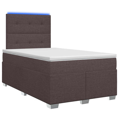 Letto box spring con materasso Marrone Scuro 120 x 190 cm