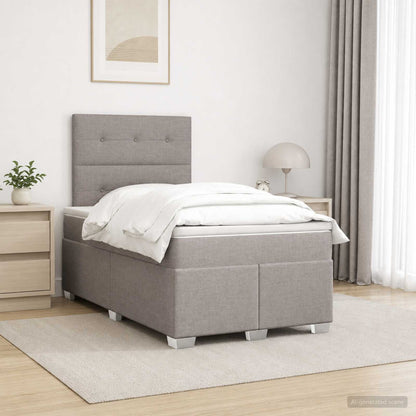 Letto box spring con materasso Tortora 120 x 200 cm Tessuto