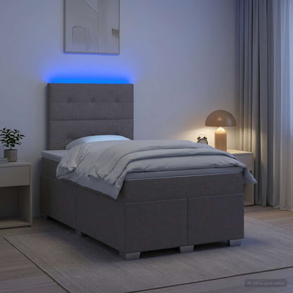 Letto box spring con materasso Tortora 120 x 190 cm Tessuto | homemem39