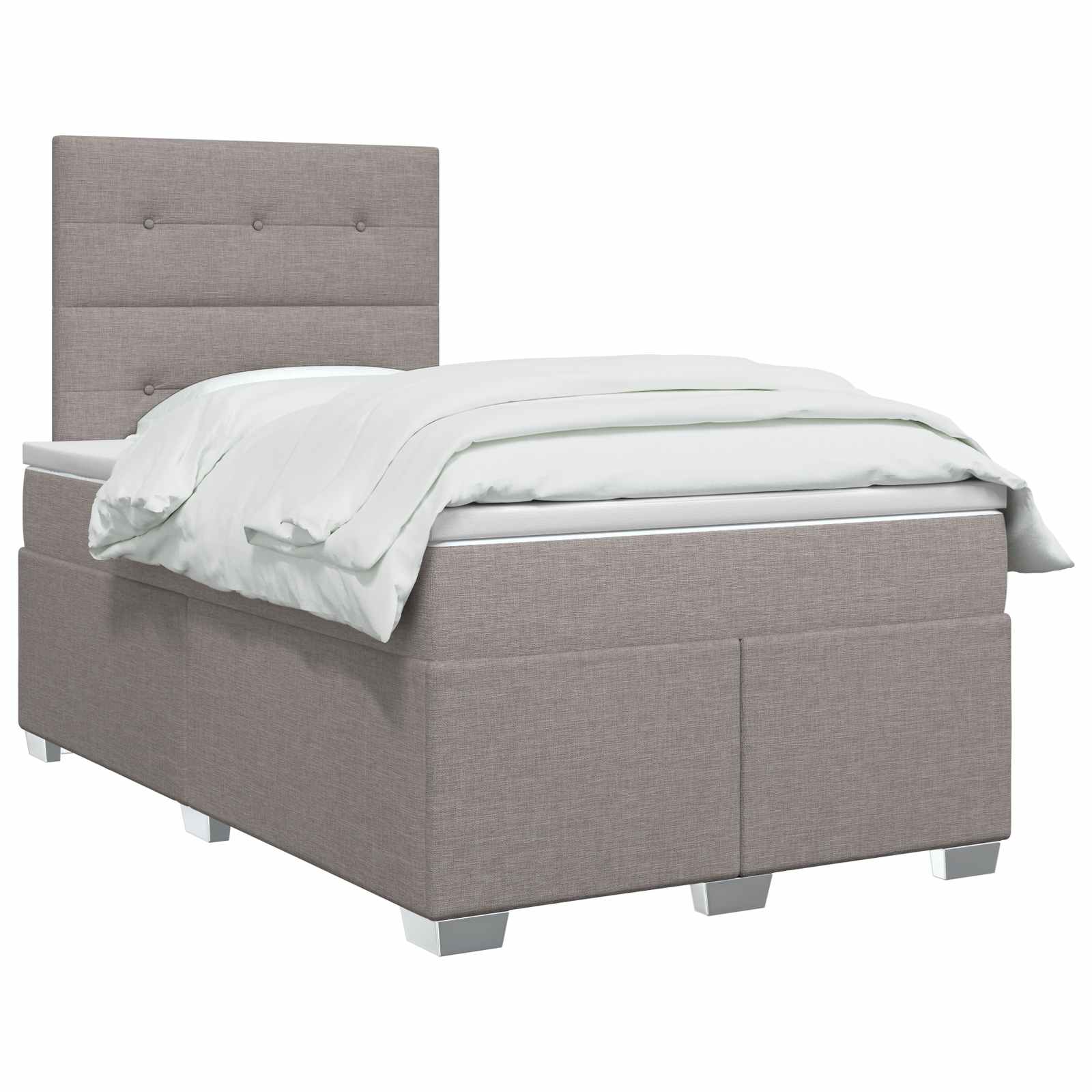 Letto box spring con materasso Tortora 120 x 190 cm Tessuto | homemem39
