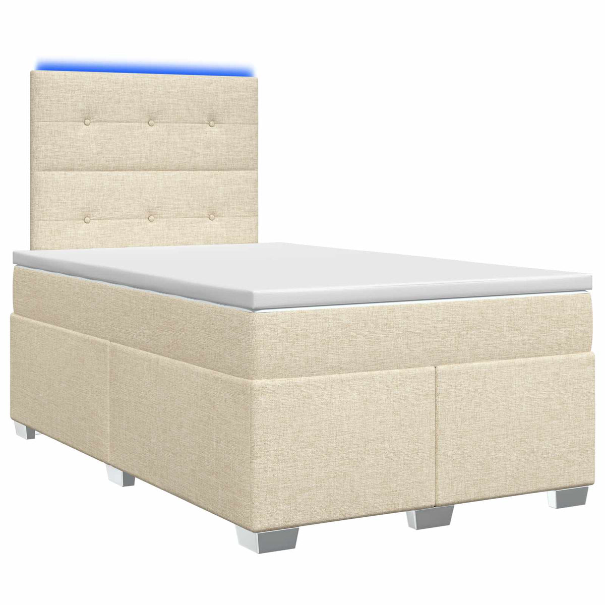 Letto box spring con materasso Crema 120 x 190 cm Tessuto | homemem39