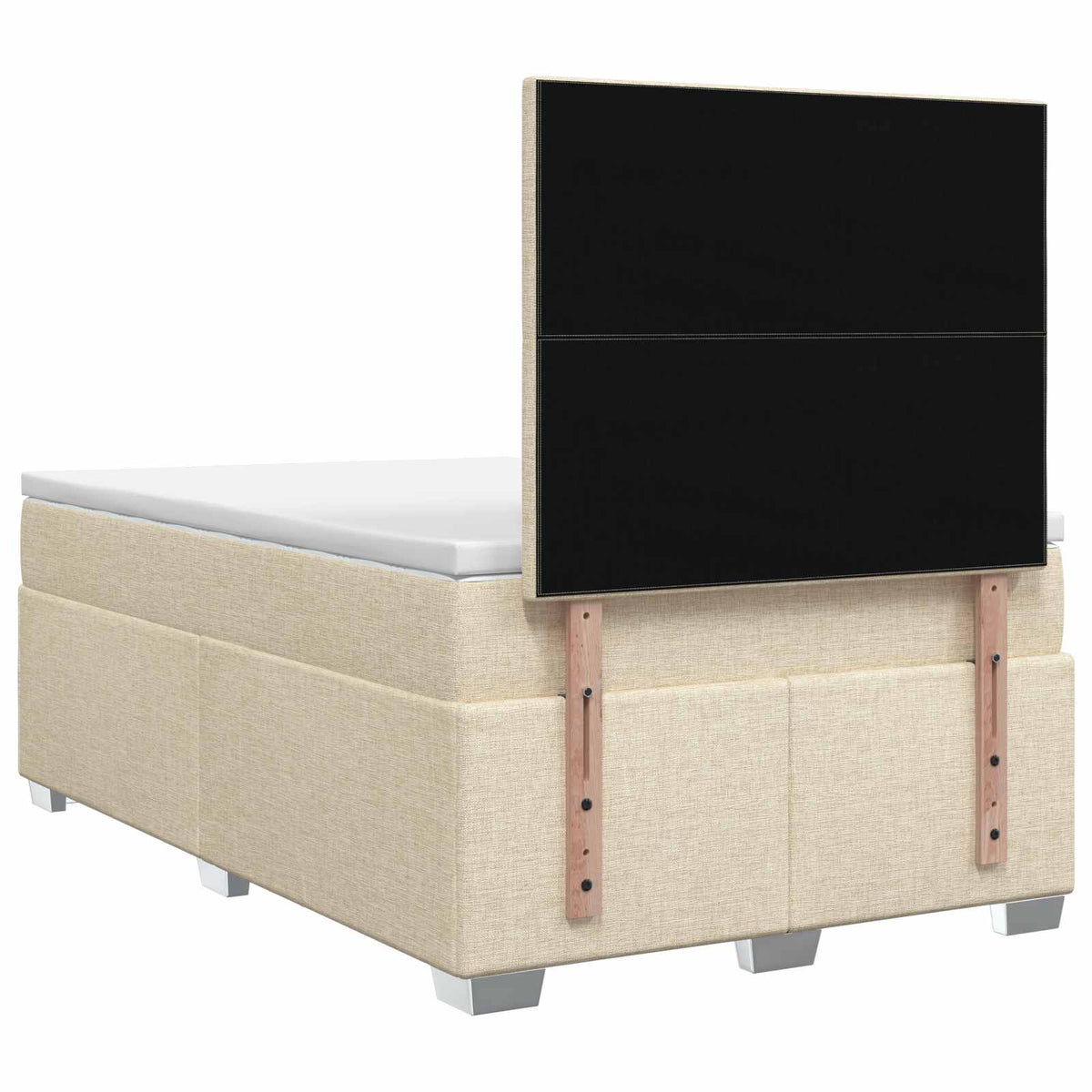 Letto box spring con materasso Crema 120 x 200 cm Tessuto - homemem39