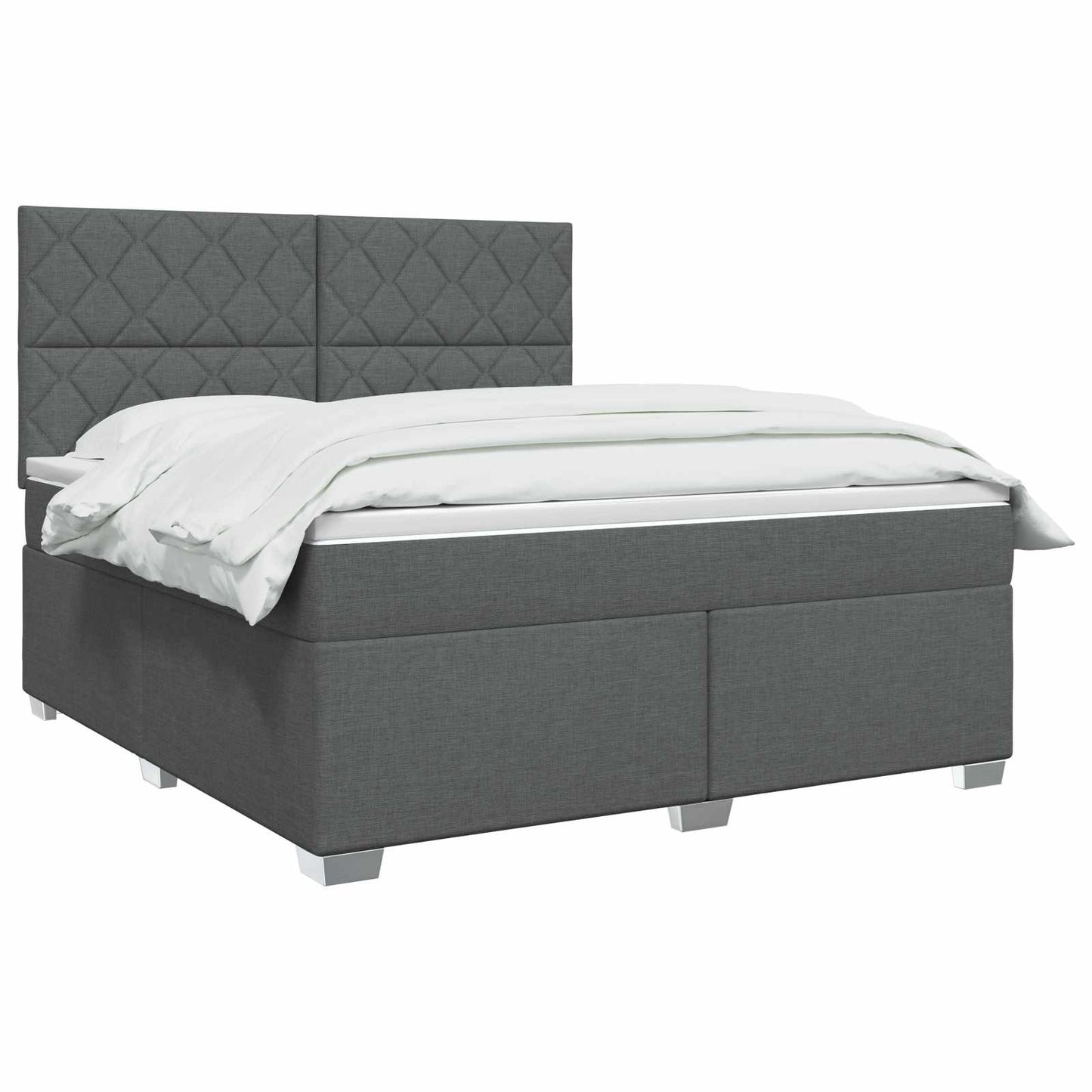 Letto box spring con materasso Grigio Scuro 140 x 190 cm | homemem39