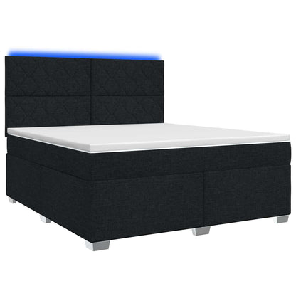 Letto box spring con materasso Nero 140 x 190 cm Tessuto | homemem39