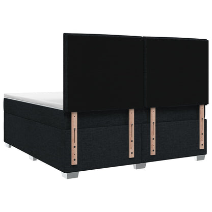 Letto box spring con materasso Nero 140 x 190 cm Tessuto | homemem39