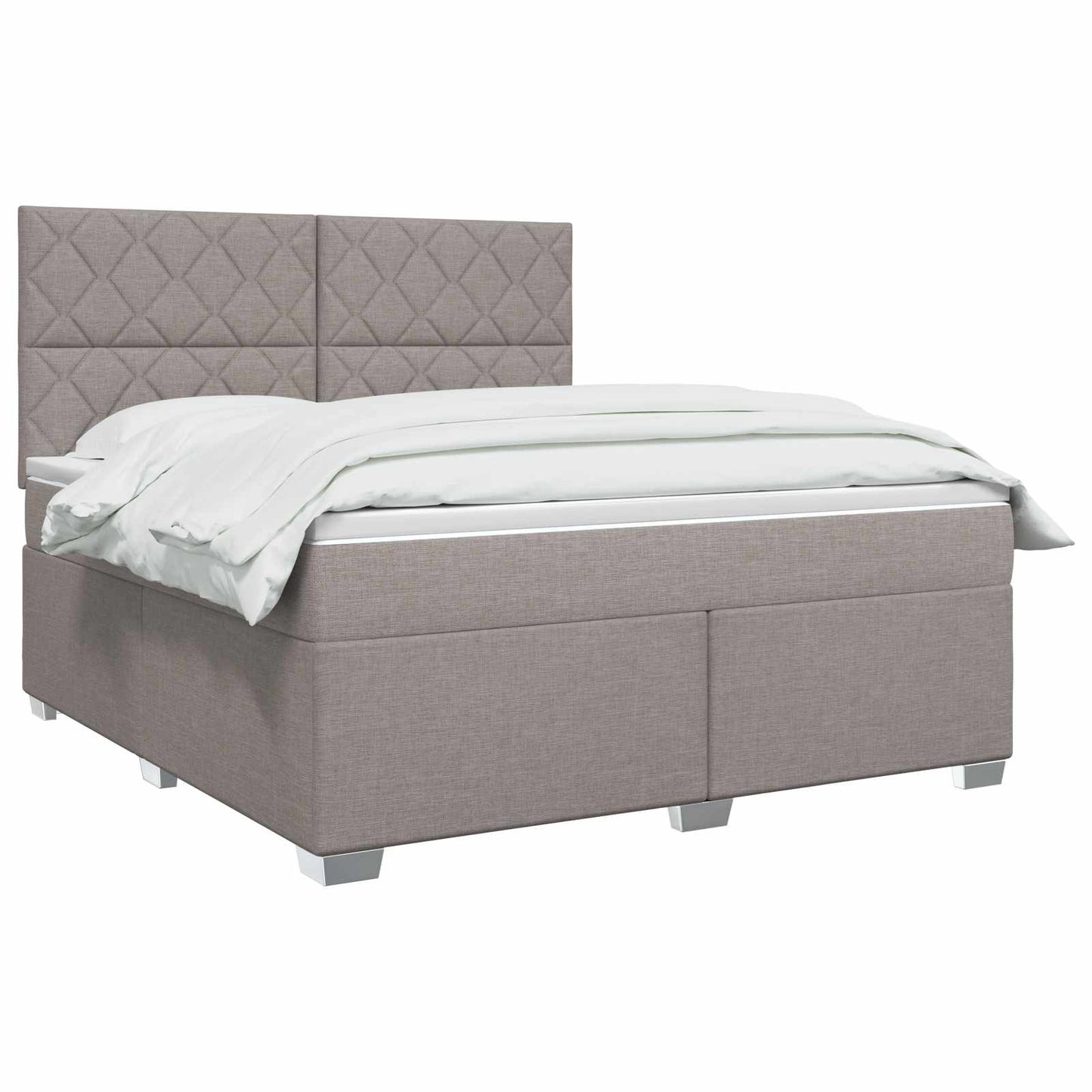 Letto box spring con materasso Tortora 140 x 200 cm Tessuto | homemem39