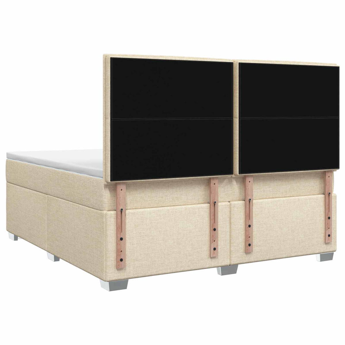 Letto box spring con materasso Crema 160 x 200 cm Tessuto | homemem39
