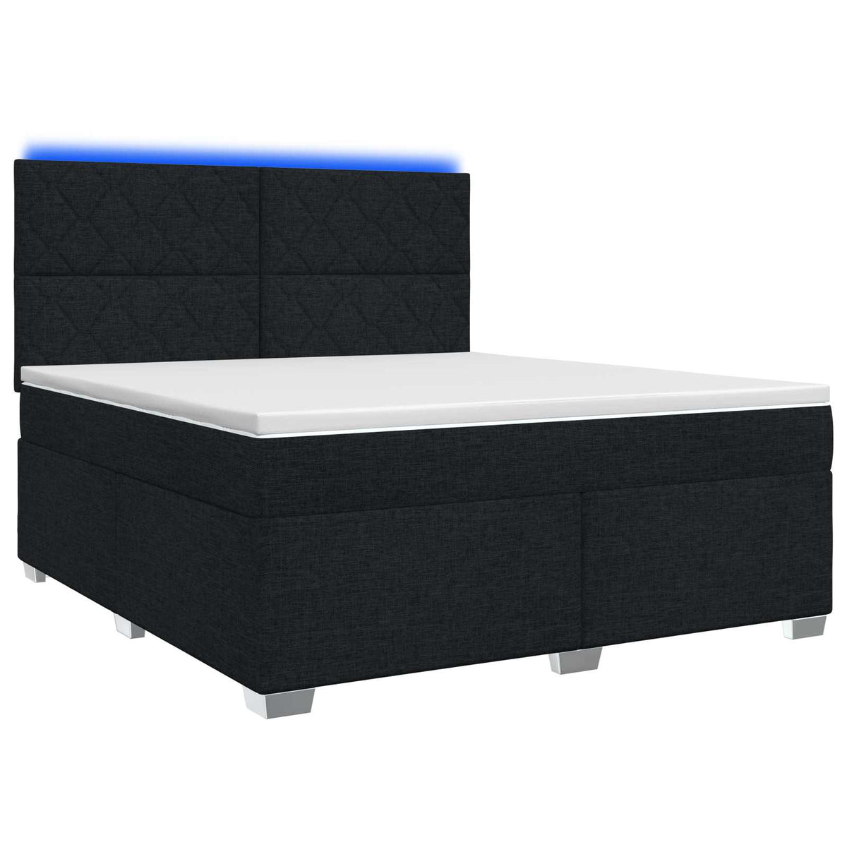 Letto box spring con materasso Nero 180 x 200 cm Tessuto | homemem39