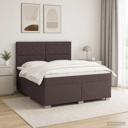 Letto box spring con materasso Marrone Scuro 140 x 200 cm | homemem39