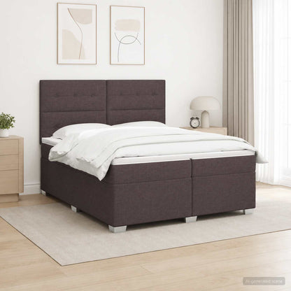 Letto box spring con materasso Marrone Scuro 200 x 200 cm | homemem39