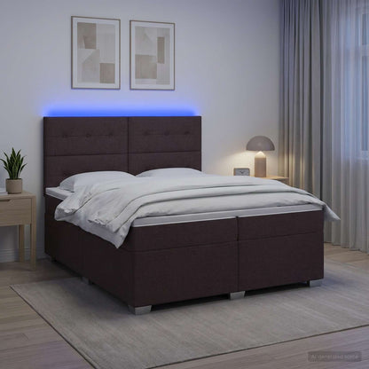 Letto box spring con materasso Marrone Scuro 200 x 200 cm | homemem39