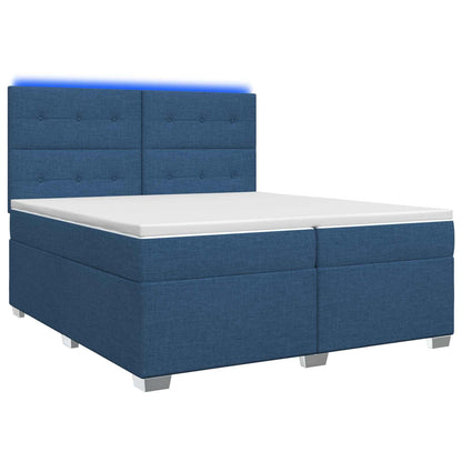 Letto box spring con materasso Blu 200 x 200 cm Tessuto | homemem39