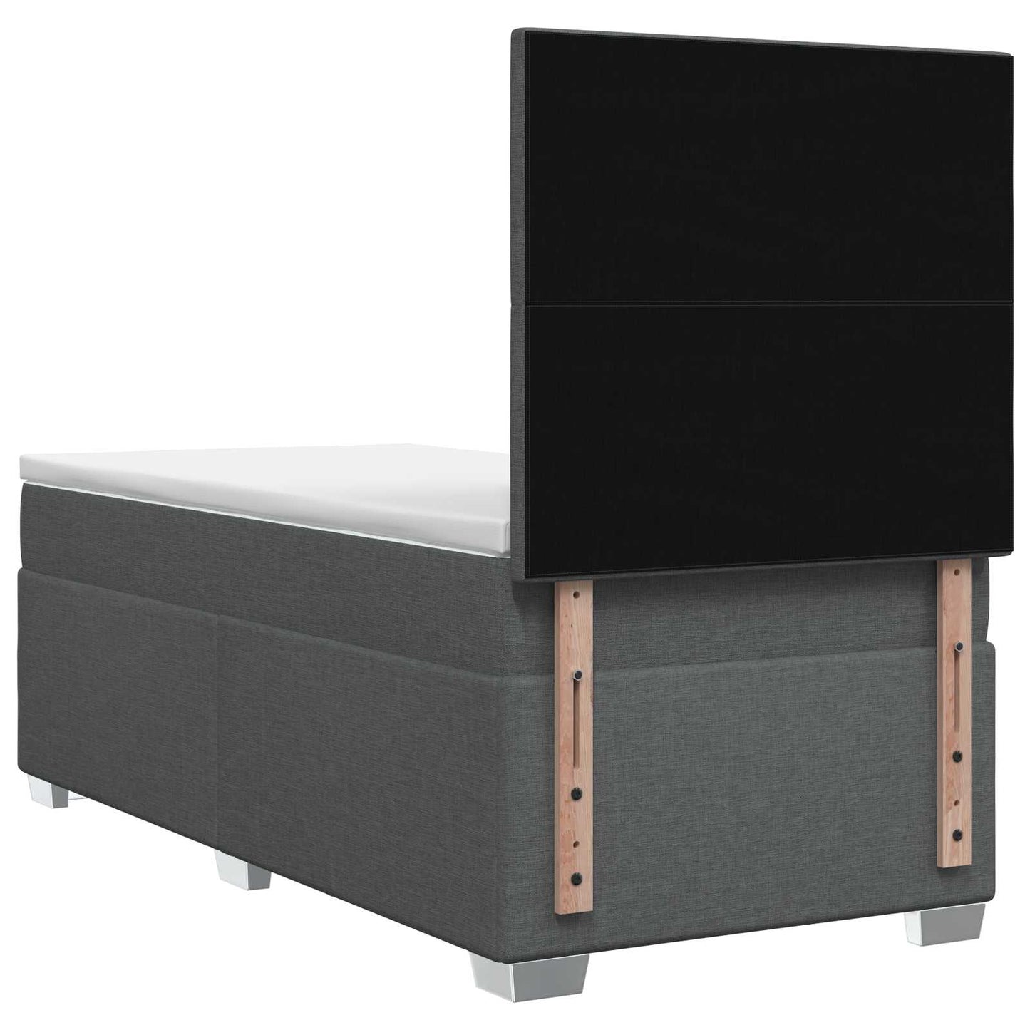 Letto con Box Spring, Materasso e LED Grigio Scuro 90 x 190 cm | homemem39