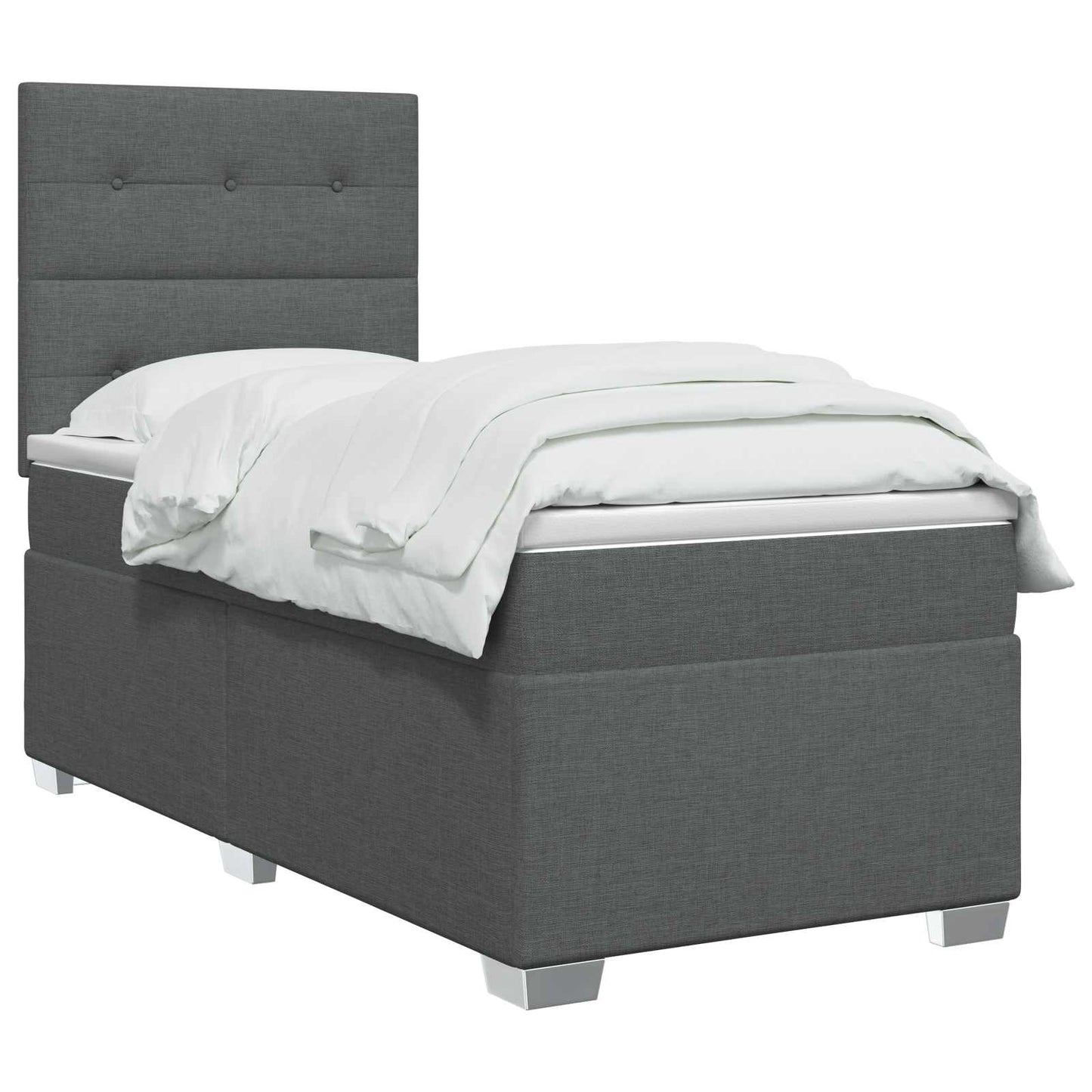 Letto con Box Spring, Materasso e LED Grigio Scuro 90 x 190 cm | homemem39