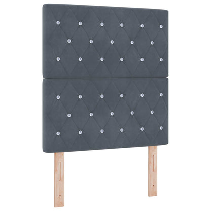 Letto box spring con materasso Grigio Scuro 80 x 200 cm Velluto | homemem39