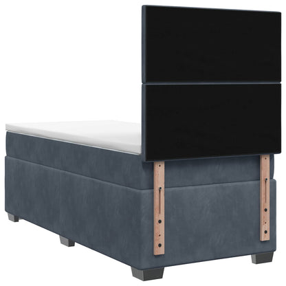 Letto box spring con materasso Grigio Scuro 80 x 200 cm Velluto | homemem39