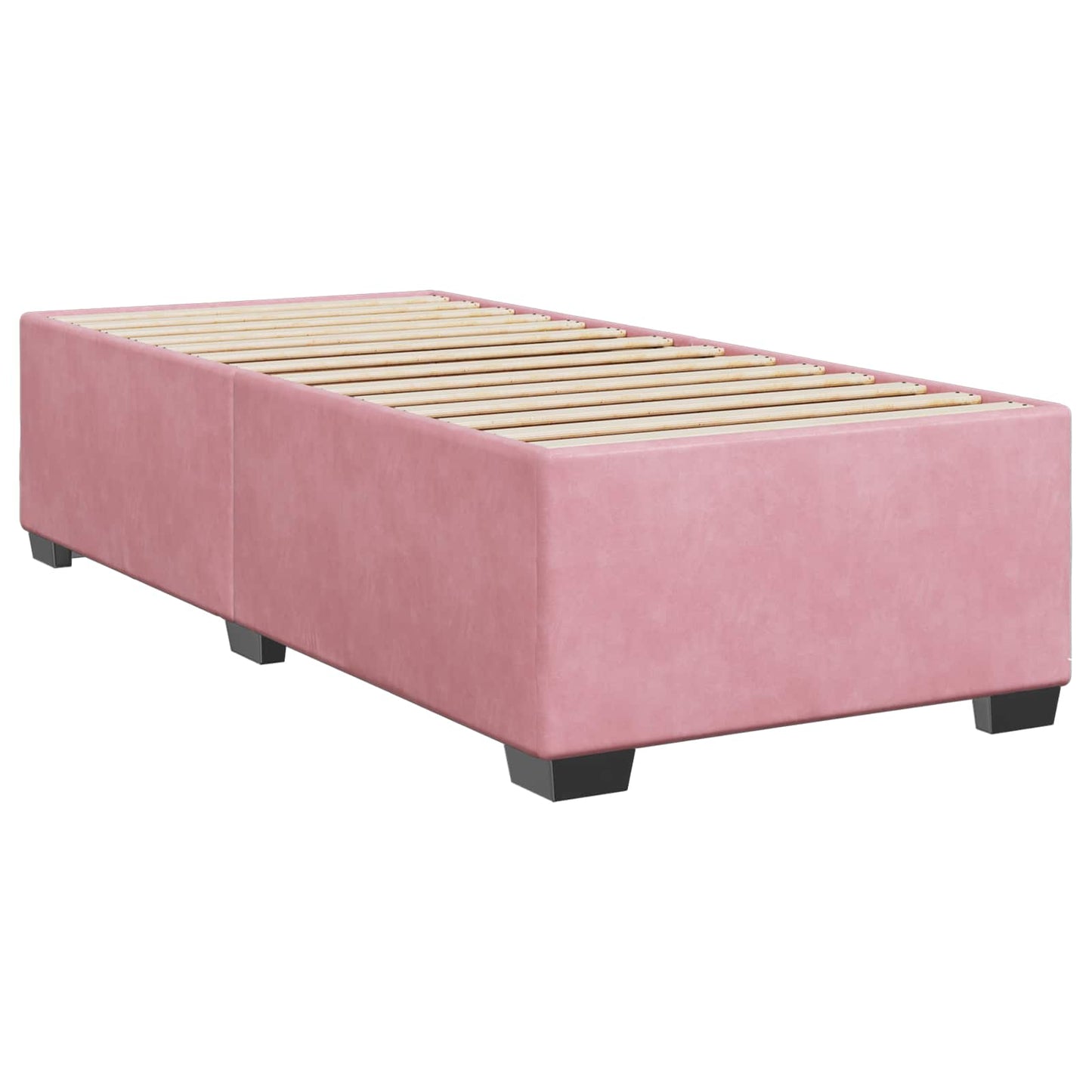 Letto box spring con materasso Rosa 90 x 190 cm Velluto | homemem39