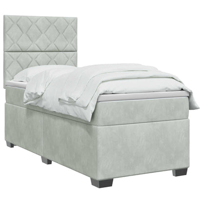 Letto box spring con materasso Grigio Chiaro 90 x 190 cm | homemem39