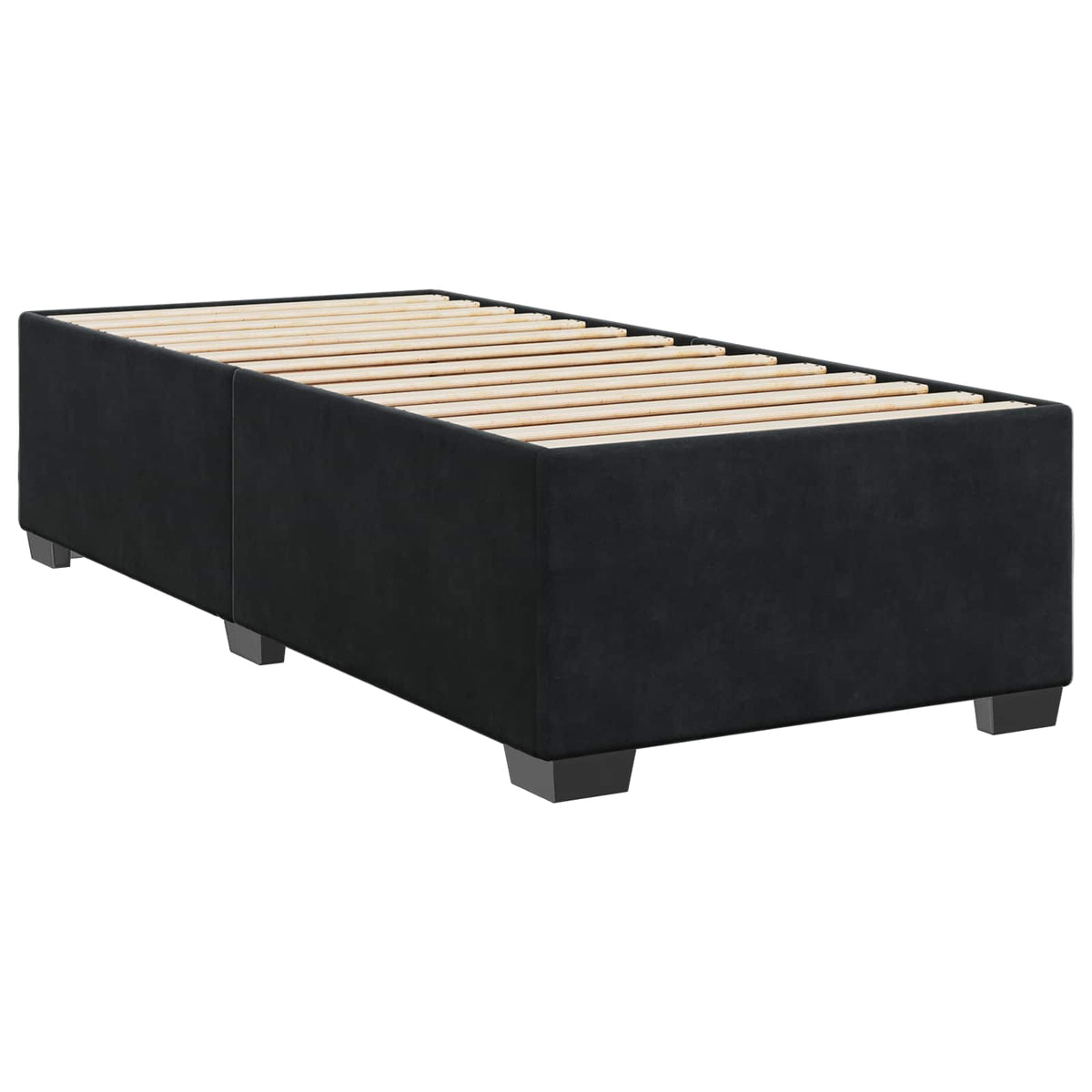 Letto box spring con materasso Nero 90 x 200 cm Velluto | homemem39