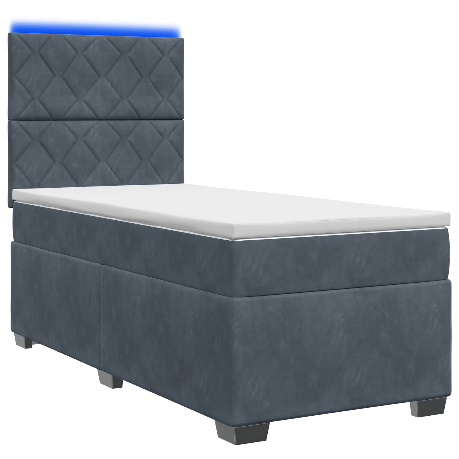 Letto box spring con materasso Grigio Scuro 100 x 200 cm | homemem39