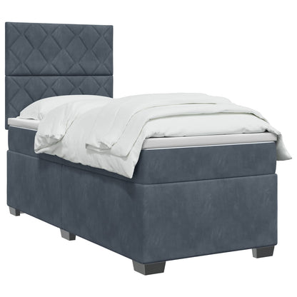Letto box spring con materasso Grigio Scuro 100 x 200 cm | homemem39