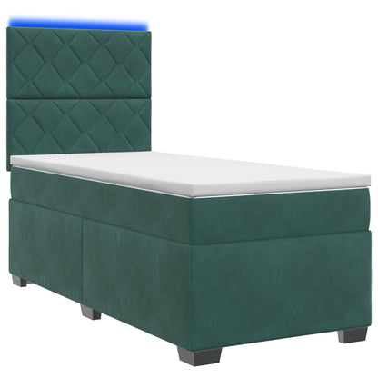 Letto box spring con materasso Verde Scuro 100 x 200 cm Velluto | homemem39