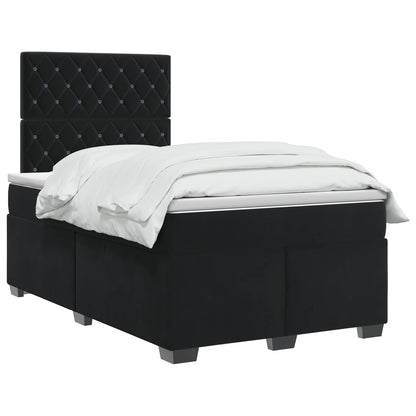 Letto box spring con materasso Nero 120 x 190 cm Velluto | homemem39