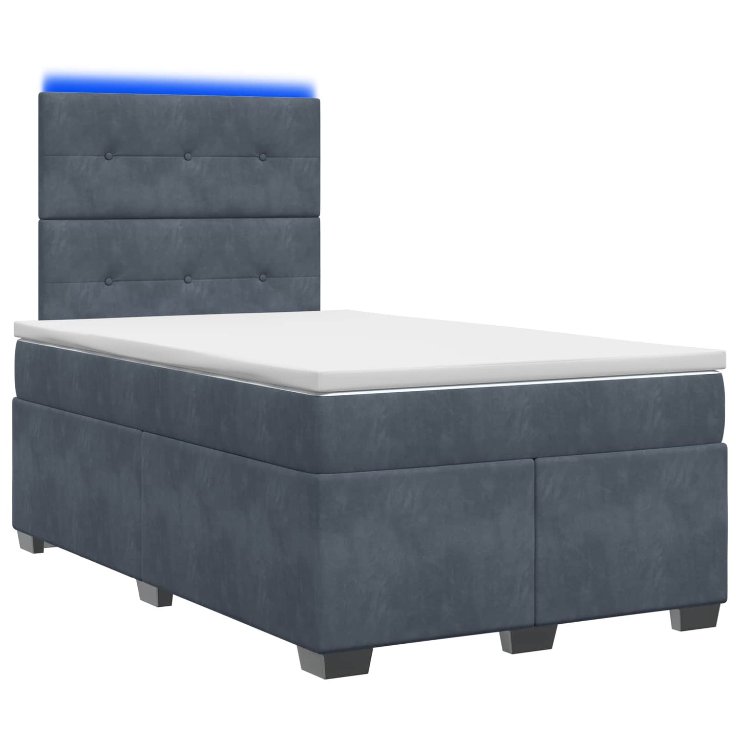 Letto box spring con materasso Grigio Scuro 120 x 190 cm