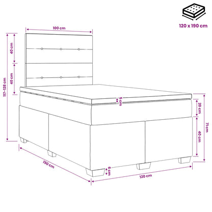 Letto box spring con materasso Nero 120 x 190 cm Velluto | homemem39