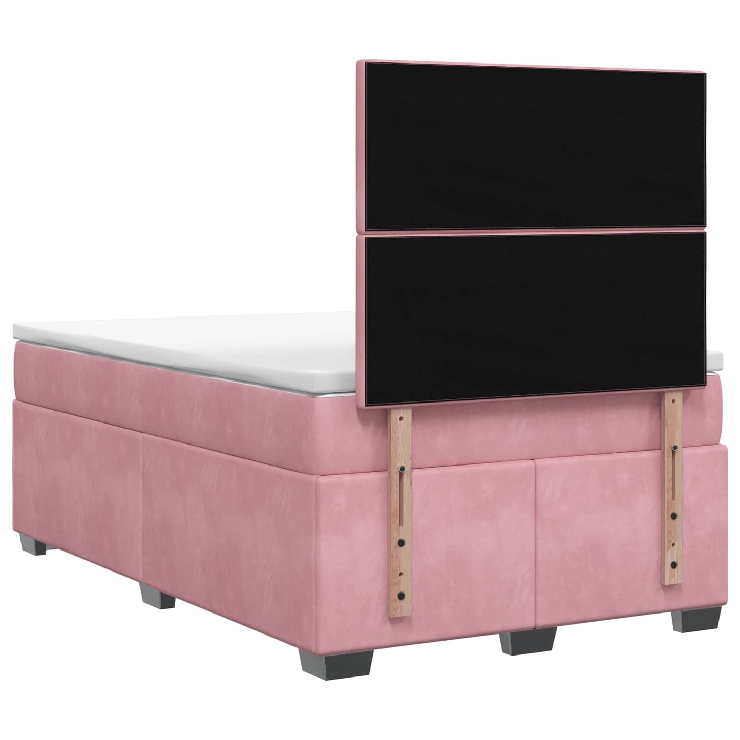 Letto box spring con materasso Rosa 120 x 190 cm Velluto | homemem39