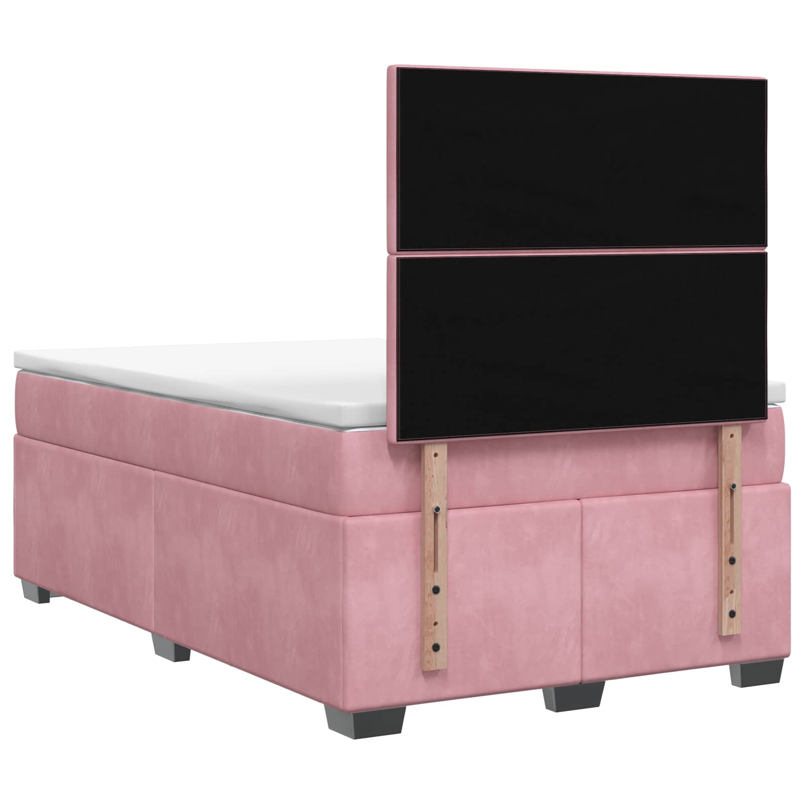 Letto box spring con materasso Rosa 120 x 190 cm Velluto | homemem39