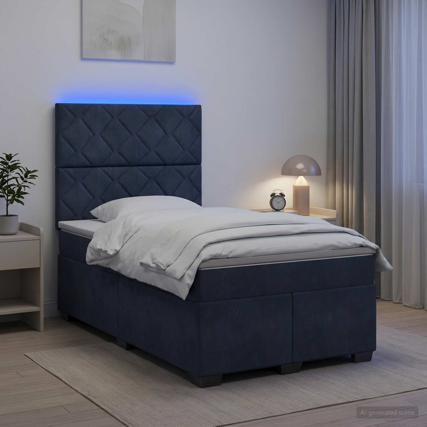 Letto box spring con materasso Grigio Scuro 120 x 200 cm